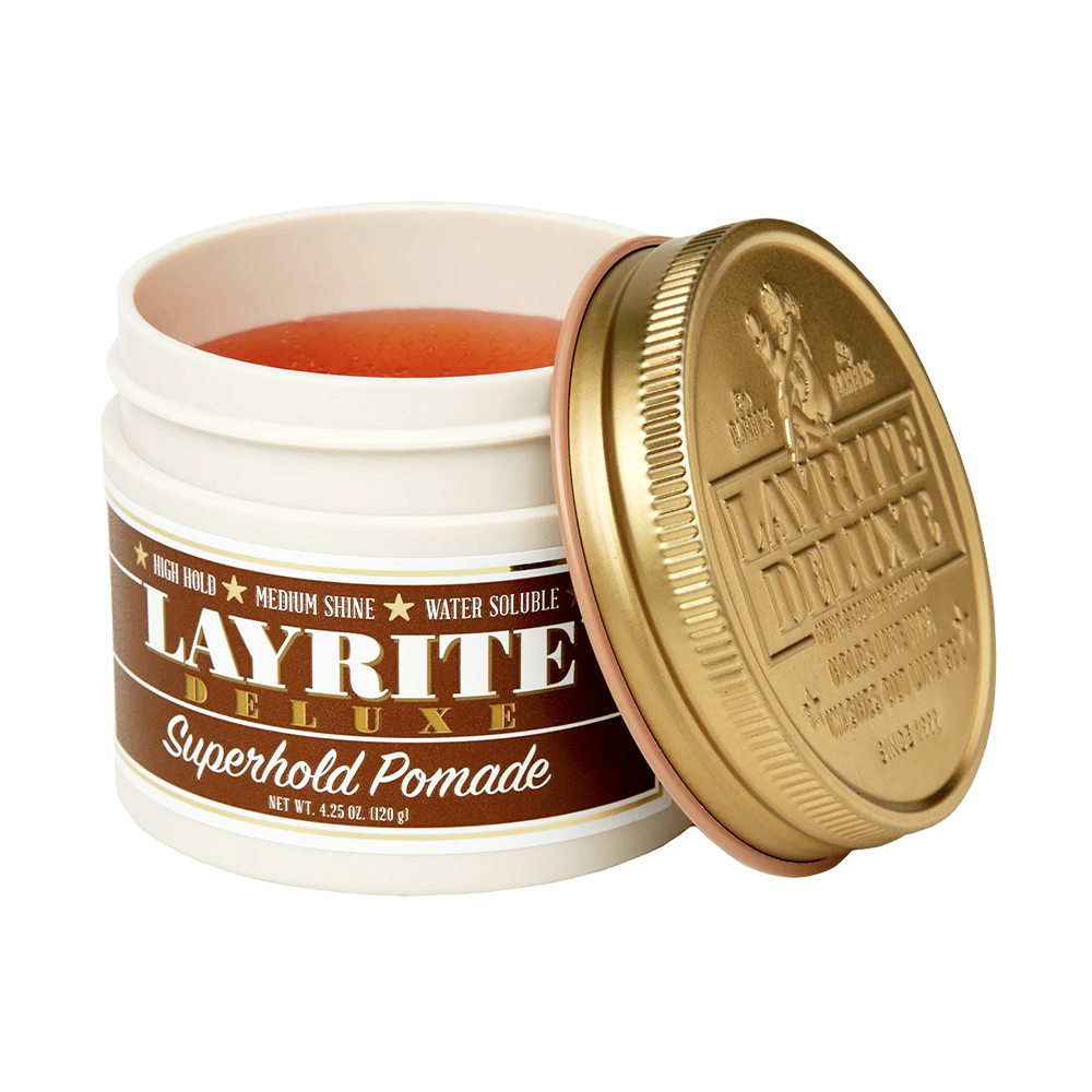 Layrite Superhold Pomade 120g - Strong hold, medium shinepomade for mens hair styling