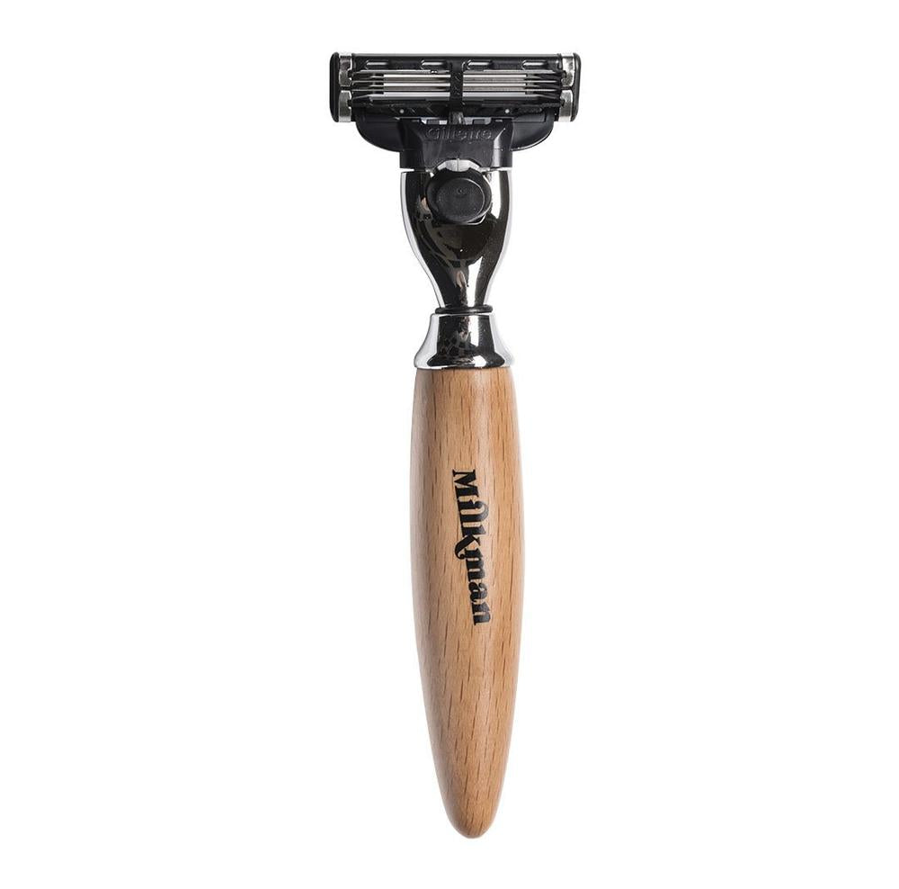 Milkman Grooming Co MACH 3 Razor with wooden handle