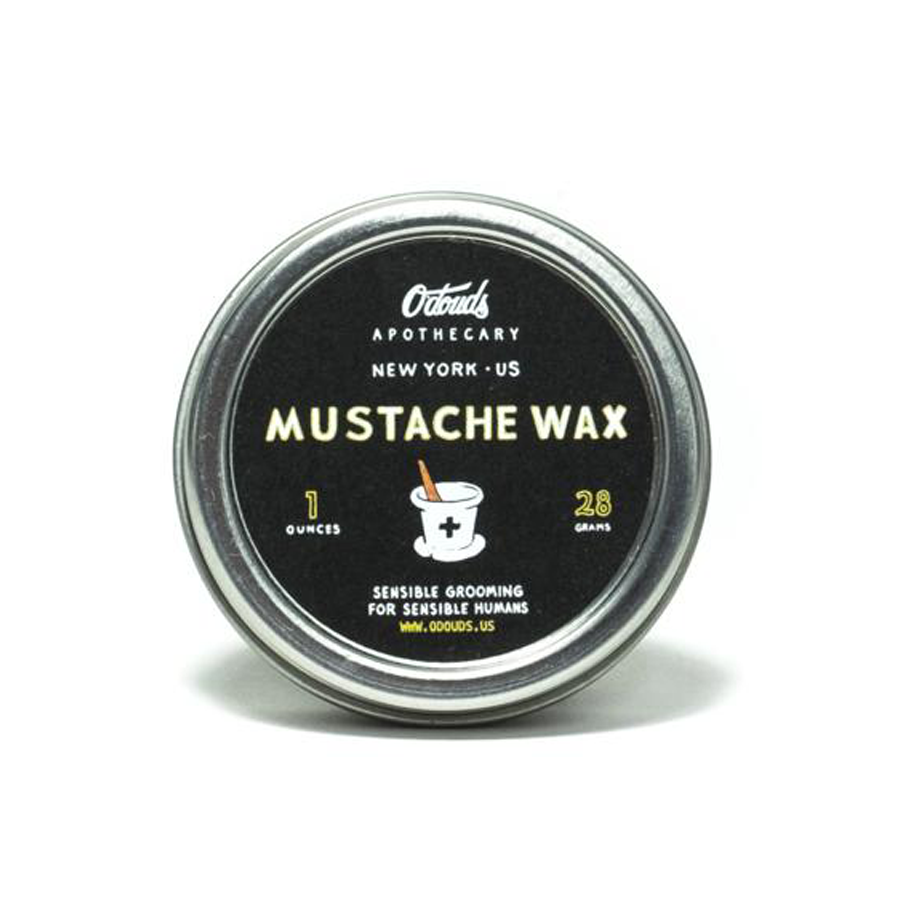 O'douds Mustache Wax 28g providing a firm hold and natural shine.