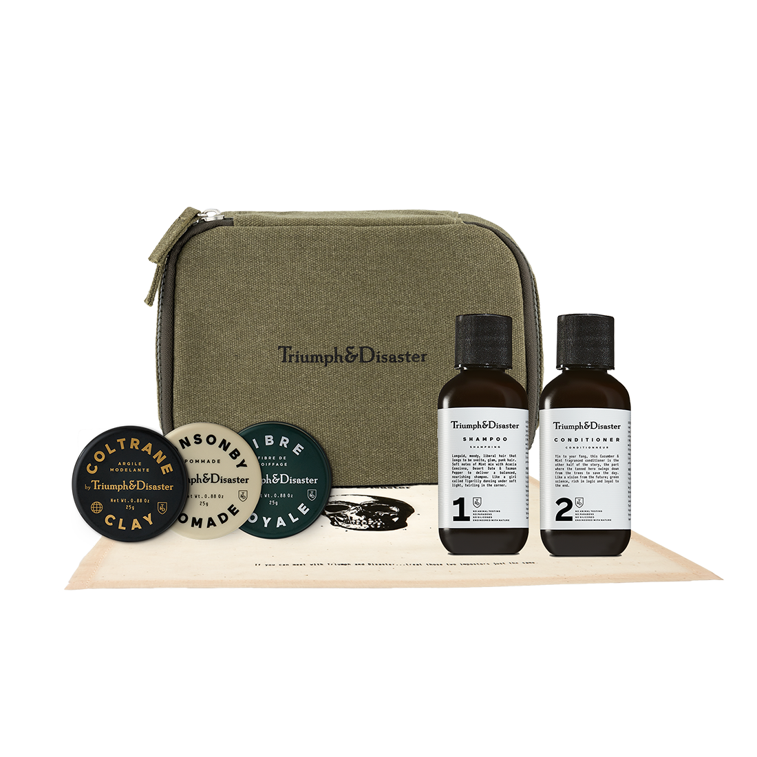 triumph and disaster haircare travel set